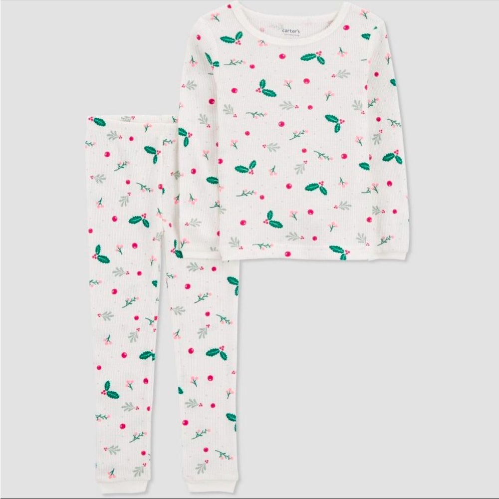 Carter’s Just One You Toddler Cotton Long Sleeve Holly Christmas Pajamas Set